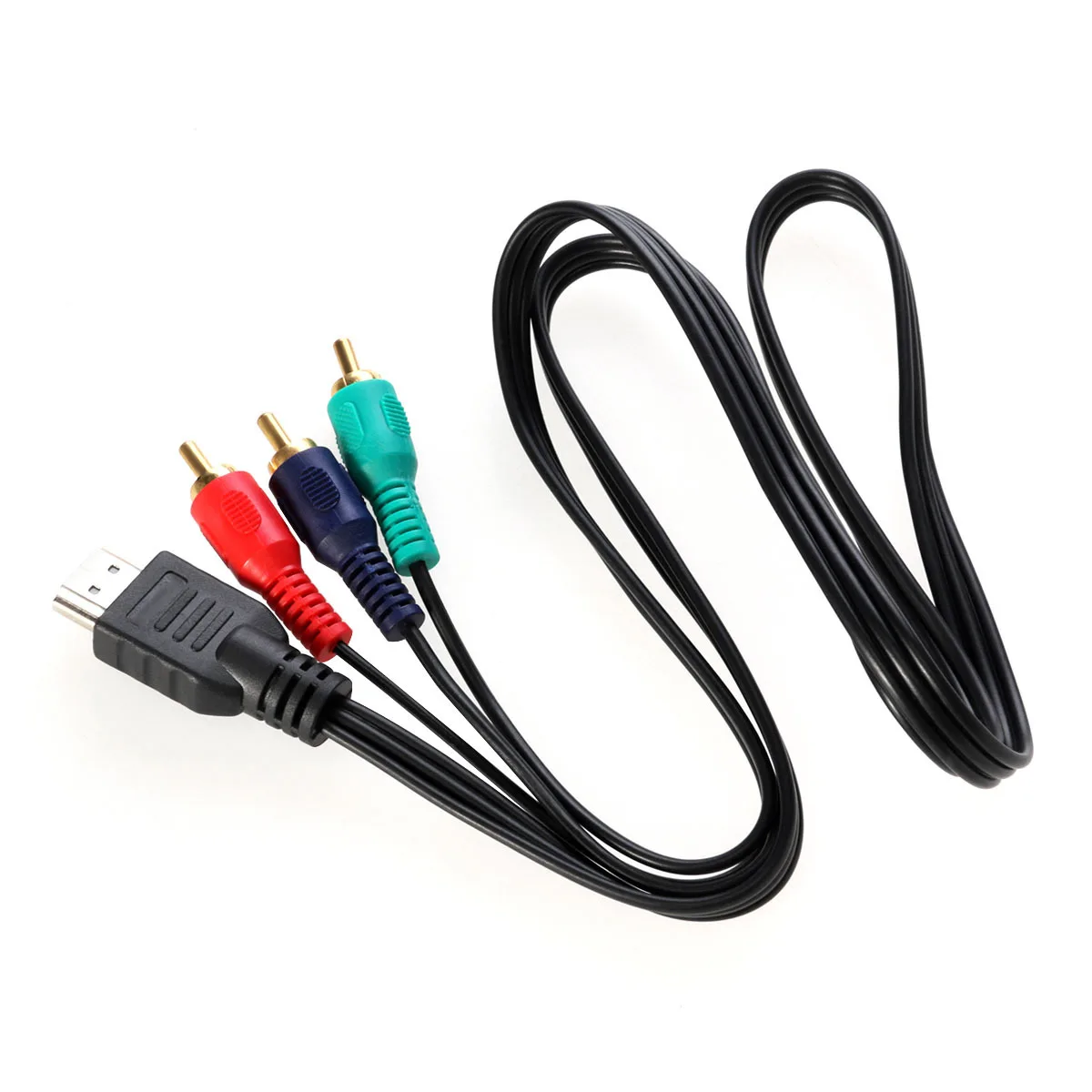 

1M 3Ft to 3 Male Audio Video Component Convert Cable Gold Plated Connectors Hdtv 1080P High Signal Transfer Rate Anti