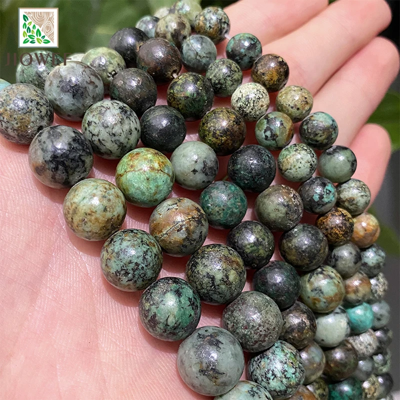 Smooth African Turquoises Round Beads Diy Handmade Bracelet Necklace Natural Stone Beads for Jewelry Making 15'' 4 6 8 10 12MM