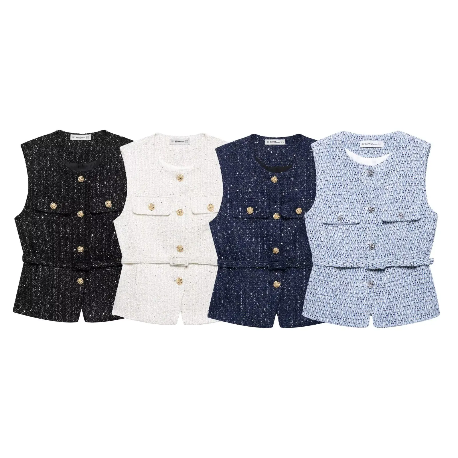 

2025 New French Textured Waistcoat Women's Cinched Waist Versatile Everyday Wear Summer Collection Women's Tailored Top
