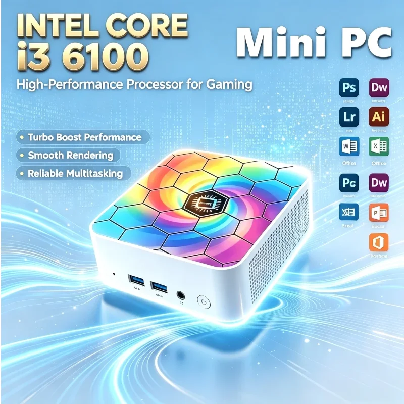 Pc Gaming I3 - Core i3-6100 High Power Mini PC,16GB