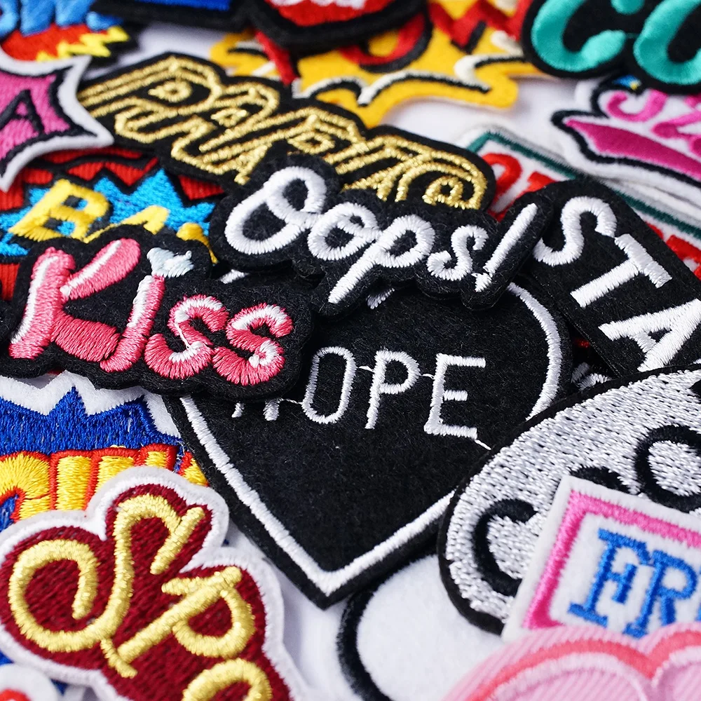 Hello Boy Gilr Kiss My Patch Badges Embroidery Patches Applique Ironing Clothing Sewing Supplies Decorative Sport Look