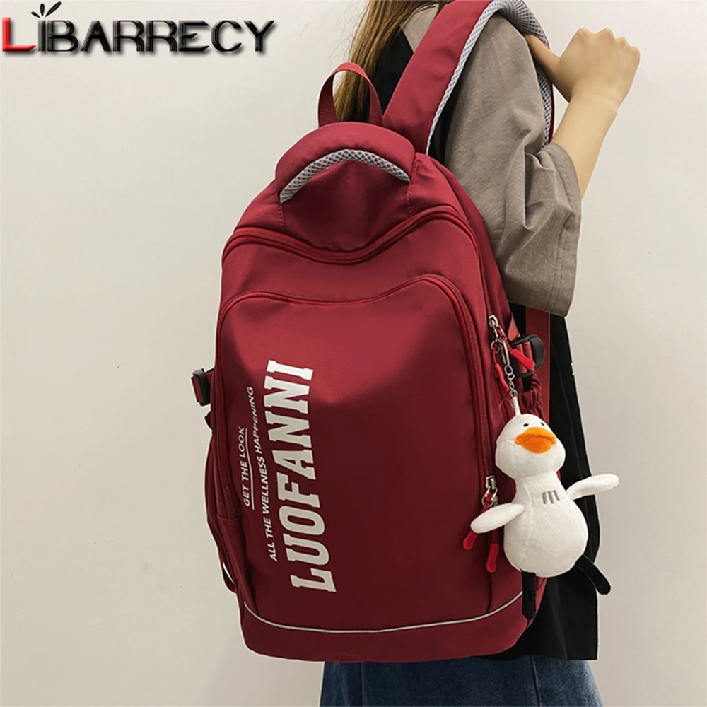 

Sweet Soft Sister Solid Color Large Capacity Student Schoolbag 2023 School Season New College Students Backpack Bolsos De Mujer