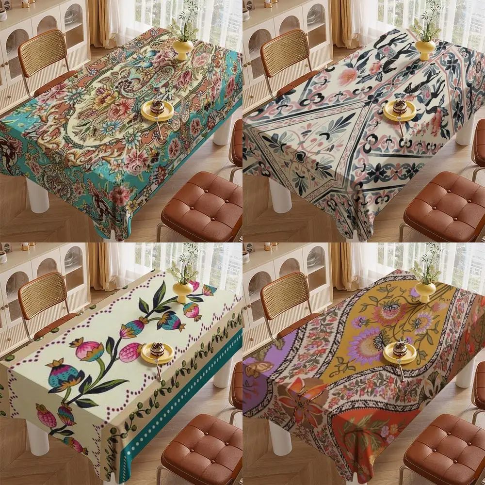 Exotic Floral Tablecloth Restaurant Kitchen Tablecloth Living Room Home Decoration Rectangular Party Decoration