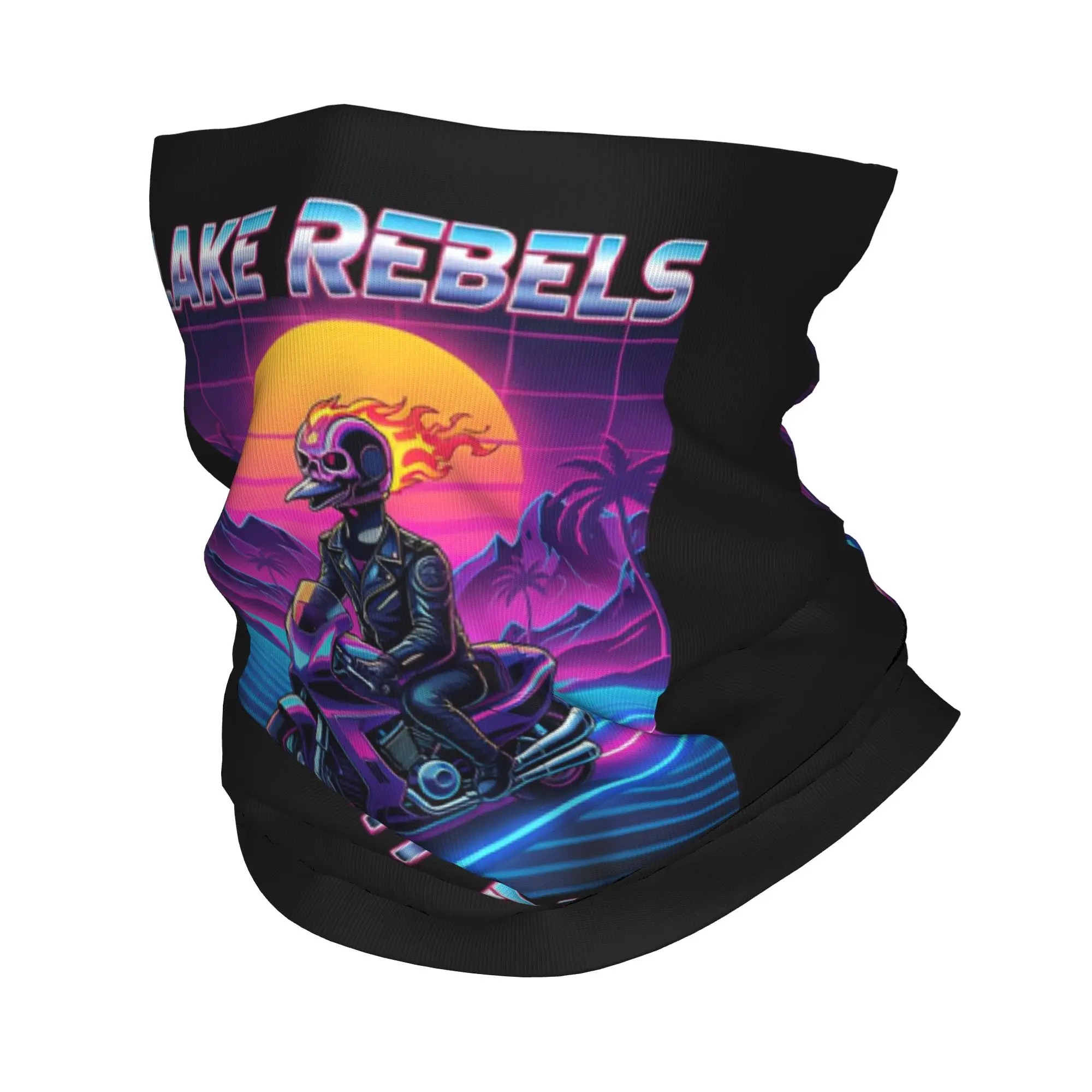 

Loony Rebel Biker Synthwave Motorcycle Skull Bandana Neck Gaiter Printed Wrap Scarf Headwear Hiking Fishing For Men Women Adult