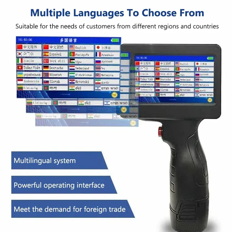 12.7mm Mini Smart Handheld Inkjet Printer Portable 28 Languages Date Batch Number Handheld Inkjet Printer QR Code Printer