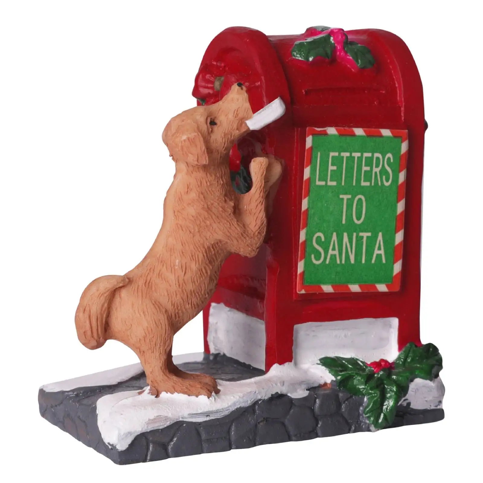 Desktop Christmas mailbox statue Christmas village living room bedroom home decoration accessories