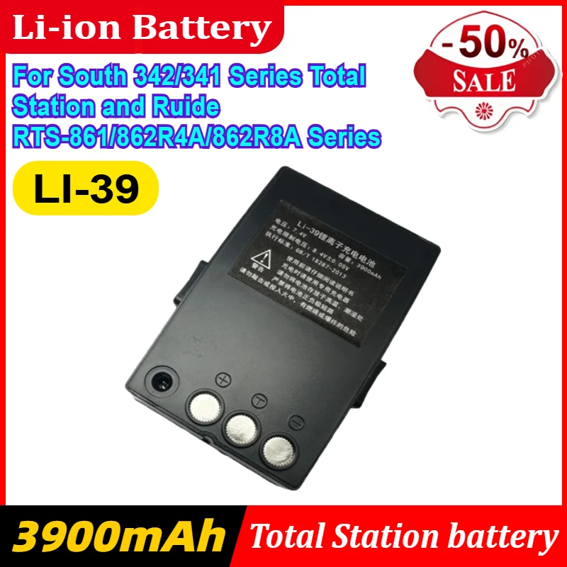 

LI-39 3900mAh Battery for South 342/341 Series Total Station and Ruide RTS-861/862R4A/862R8A Series Total Station Battery