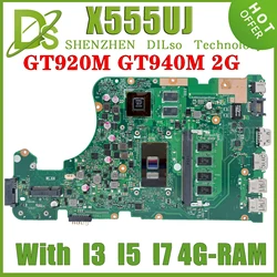 Carte mère d'ordinateur portable EllFU X555UJ, carte mère d'ordinateur portable pour ASUS X555UF F555U X555UB X555UQ X555UA I3 I5 I7 6e Isabel 4 Go GT940M/GT920M-V2G UMA