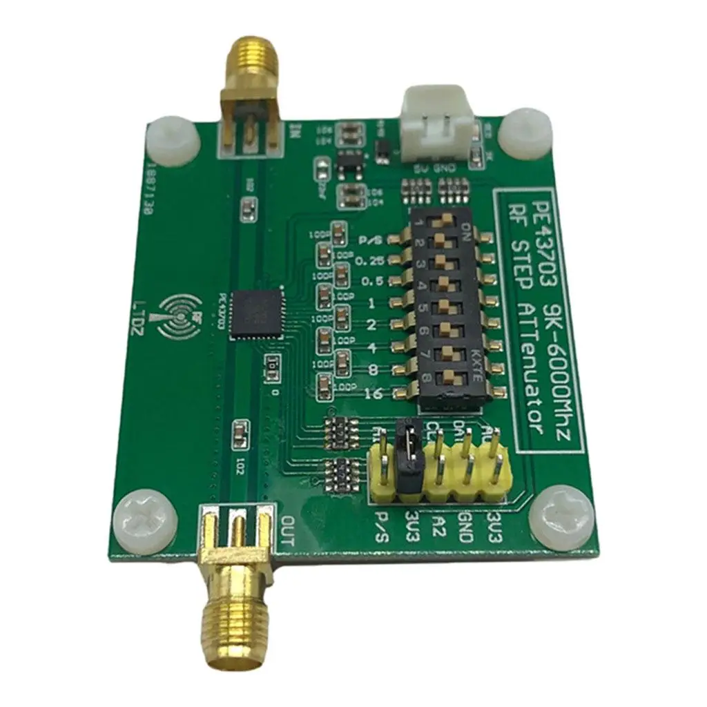 PE43703 Módulo Inserção Perda, 2dB, 9K-6GHz, 0.25dB para 31.75dB, Verde Atenuador Módulo Função Demo Board