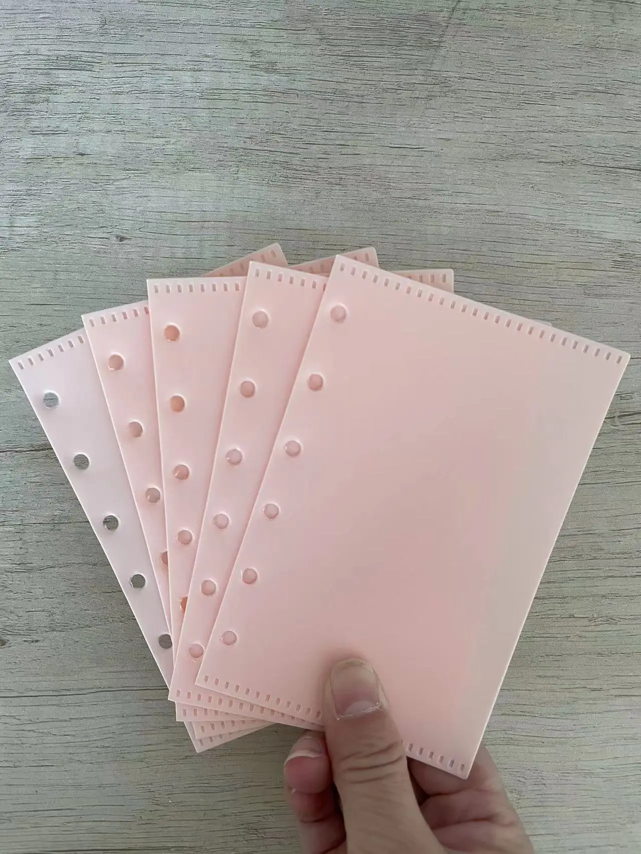 5Pcs A7 Pink Black Binder Pockets Binder Folders for Notebook Divider Page Waterproof PVC Leaf Document Filing Bag