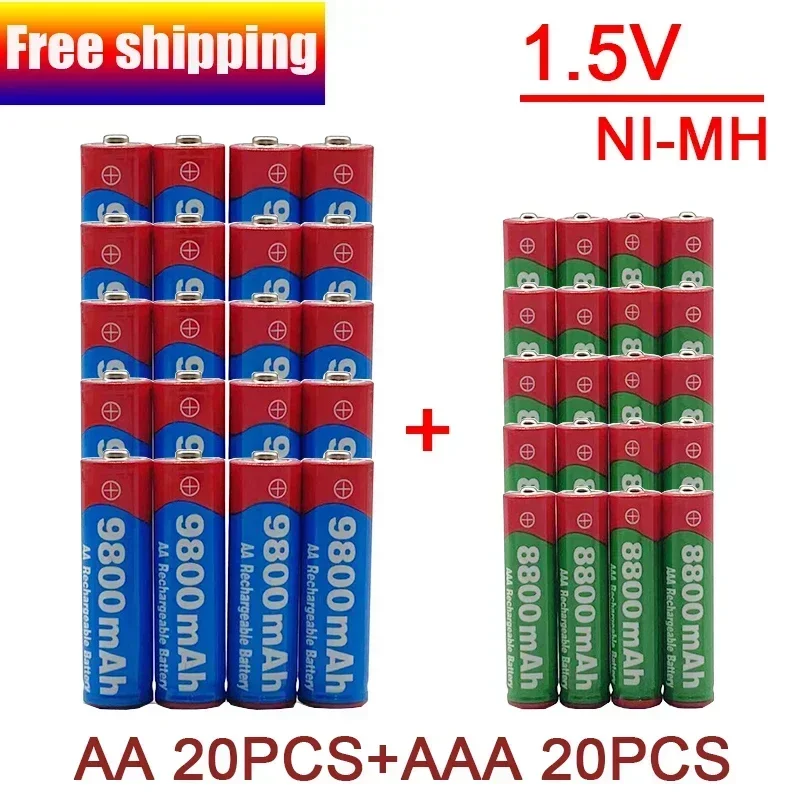 

AA+AAA Rechargeable Battery, 1.5V 9800 MAH /8800 MAH, Suitable for Remote Control, Toys, Clocks, Radios and Other