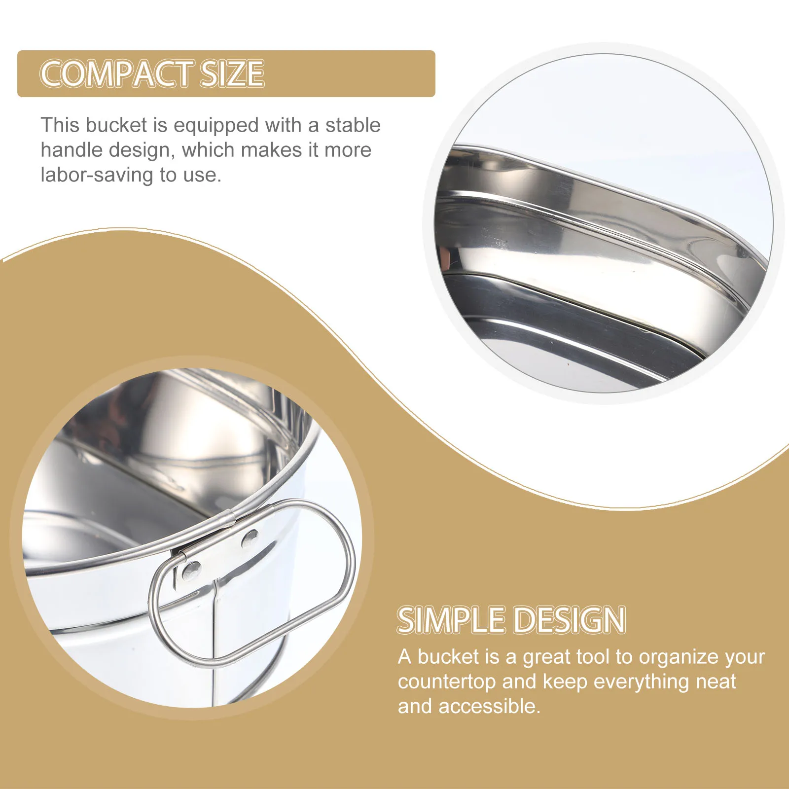 

Stainless Steel Snack Plate Portable Bucket for Chips Fried Chicken Dessert Storage Holder Party Favor Catering