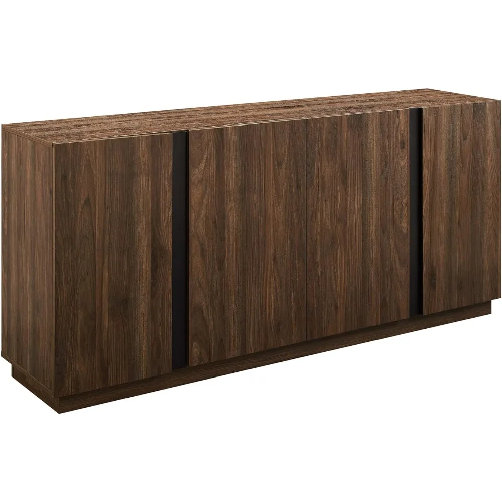 

Walker Edison Liss Contemporary 4-Door Minimalist Sideboard, 70 Inch, Dark Walnut