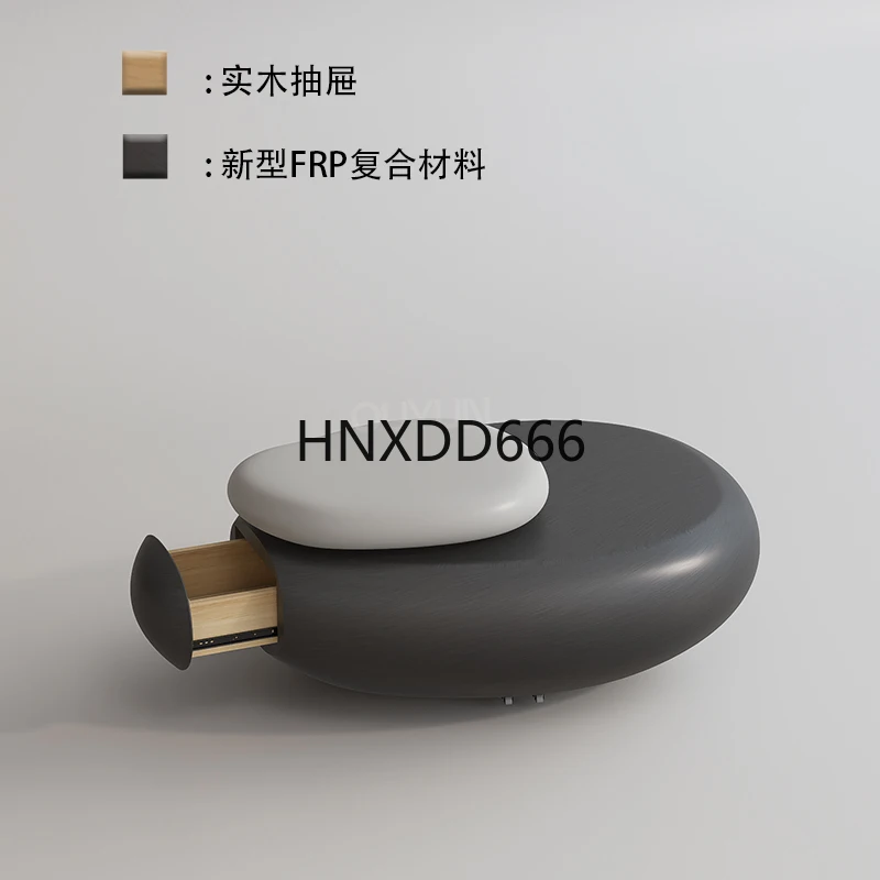 Small apartment living room movable multi-functional pebble coffee table