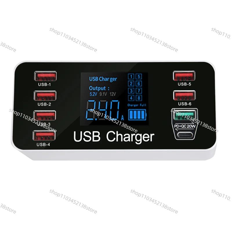 

USB-зарядное устройство, быстрая зарядка, 40 Вт, умный дисплей, плоское зарядное устройство, набор артефактов