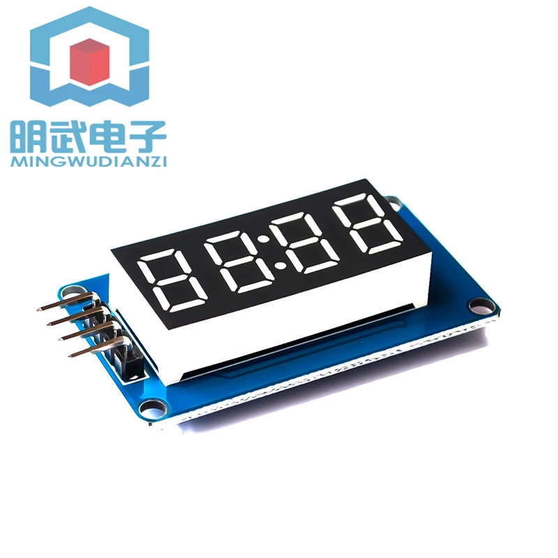 4-digit Digital Tube Display Module LED Brightness Adjustable With Clock Point Accessories Building Blocks