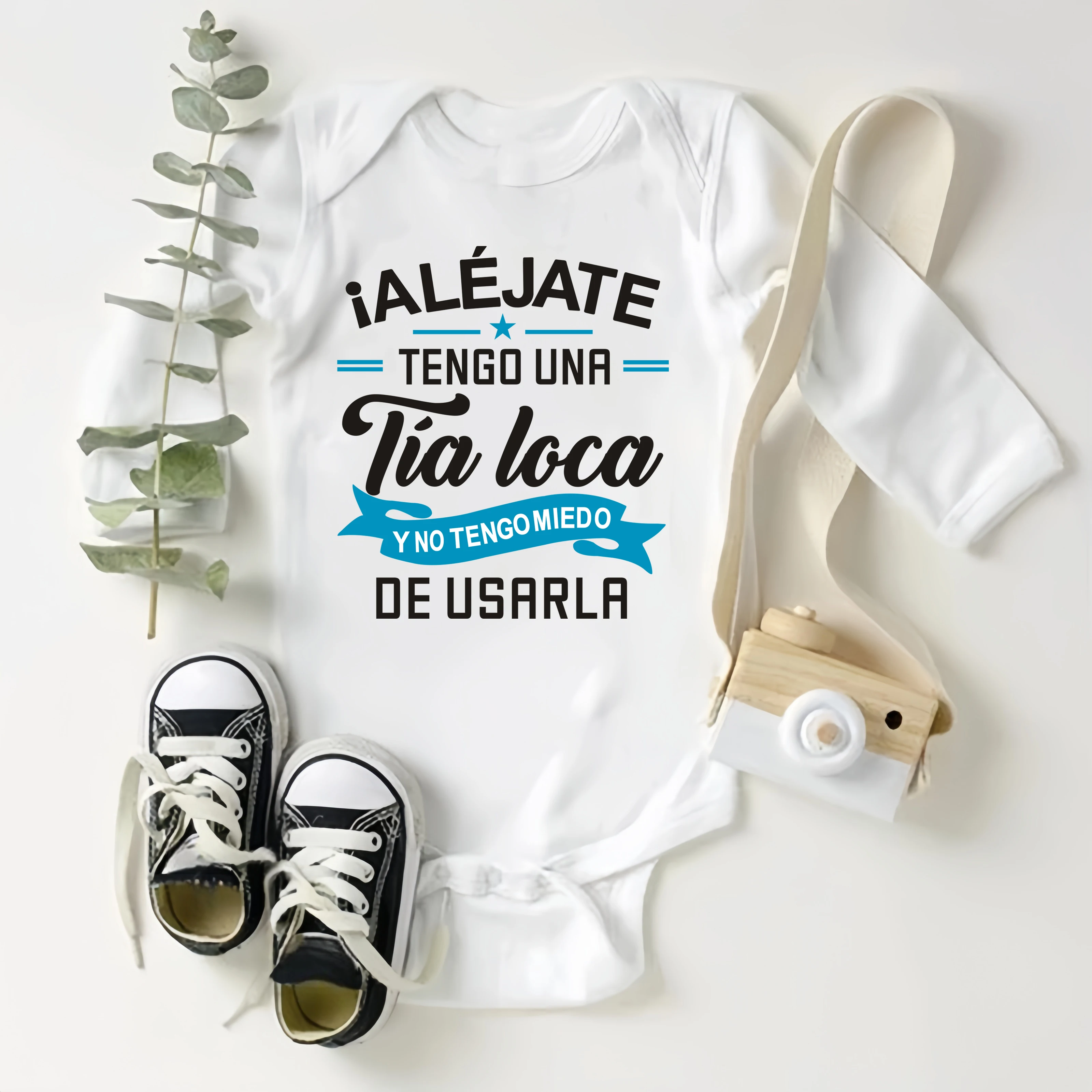 

Stay Away I Have A Crazy Aunt I'm Not Afraid To Use Her Baby Romper Funny Newborn Bodysuit Infant Long Sleeve Jumpsuit Clothes