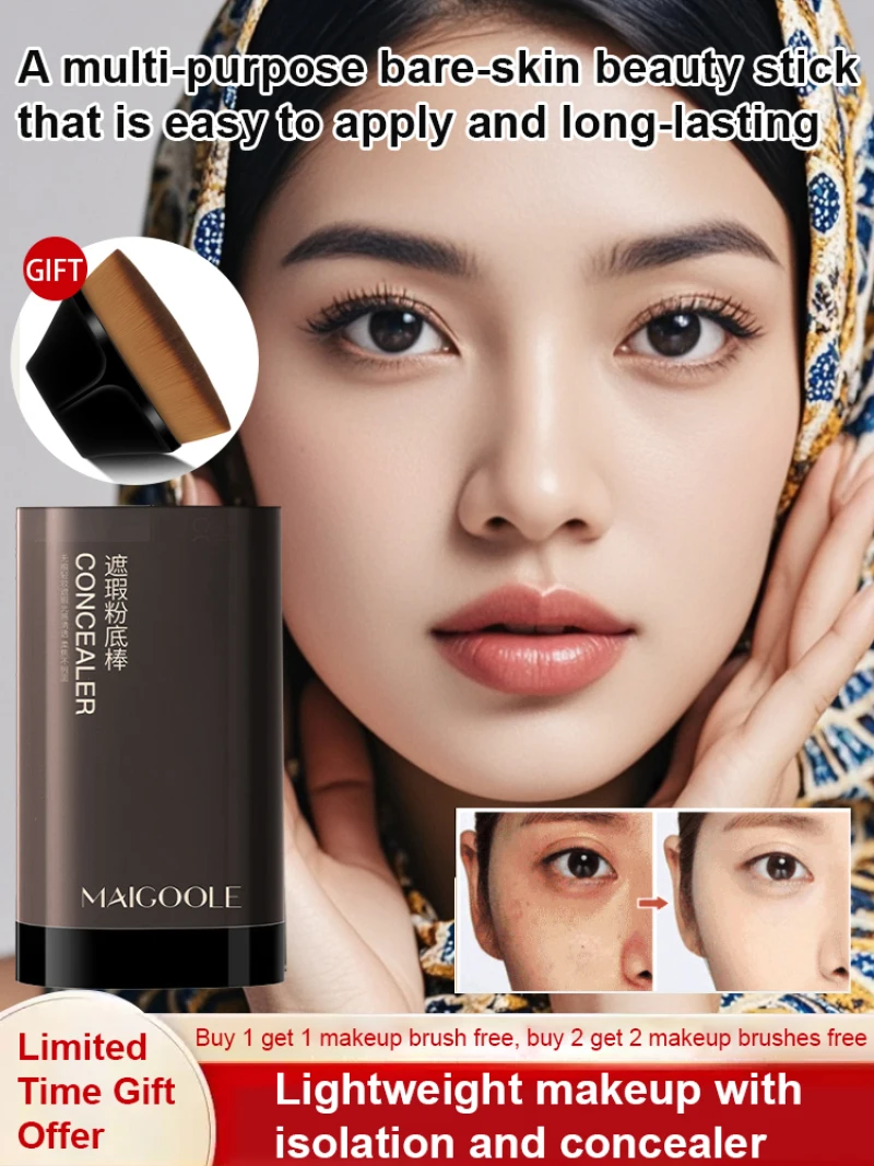 Moisture Concealer Foundation Stick Waterproof Sweatproof Concealer Long Lasting No Makeup Removal Dry Oily Skin Foundation