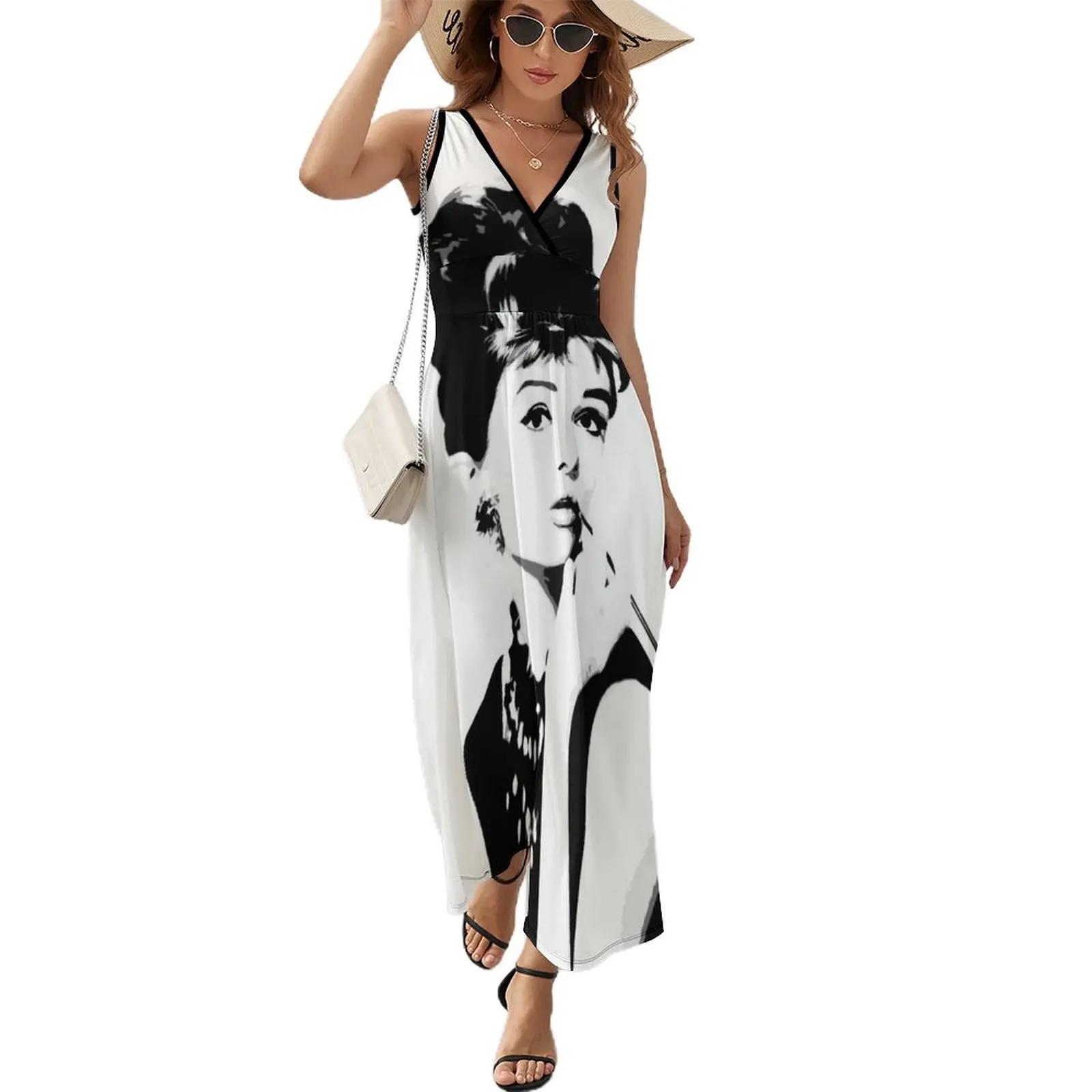 

Audrey Hepburn Portrait Art Sleeveless Dress Women's clothing summer dress woman 2024 prom dress 2024