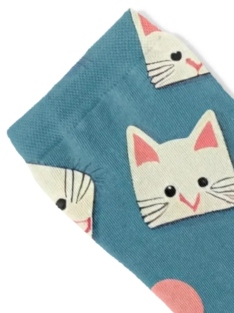 لطيف القط نمط منتصف رحلة AI الفني الجوارب المضادة للانزلاق كرة القدم تتحرك جوارب سعيد الحرارية رجل الشتاء الجوارب الإناث الرجال #2