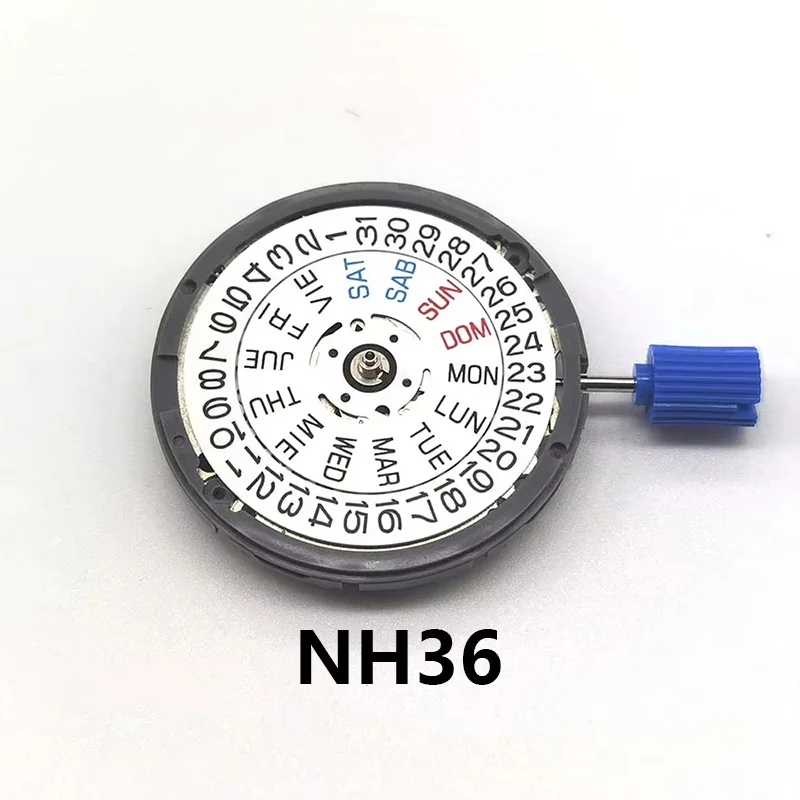 New NH36 UK Date Week Automatic 3 o'clock Crown 3.8 o'clock Crown Movement Mechanical Replacement Parts