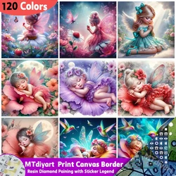 Resin Sleep Baby 120 Colors Fairy Portrait Girl Diamond Painting Sticker Legend Full Drills Embroidery Diy Flower Kit Home Decor