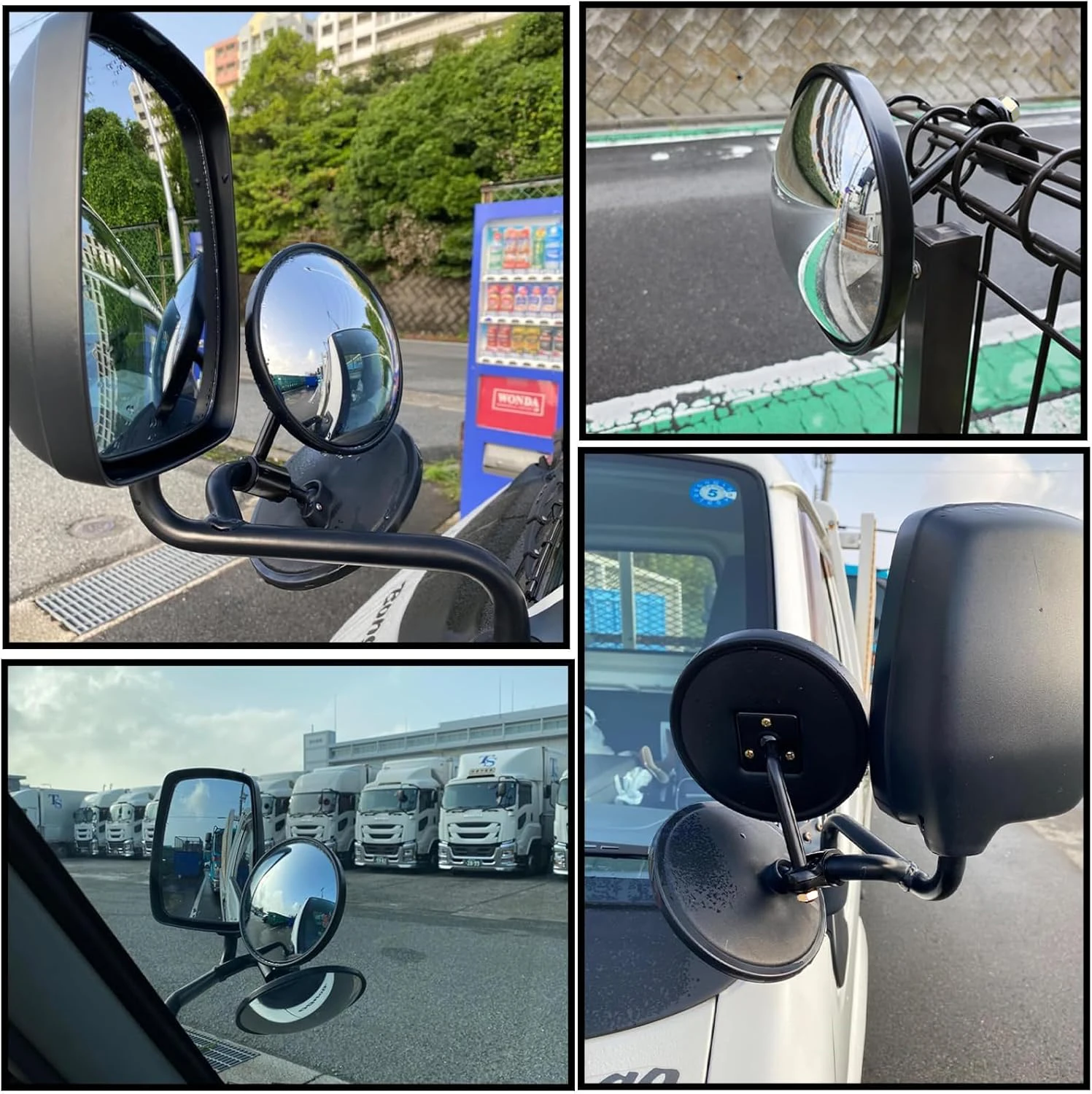 Convex mirror, blind spot anti-shake side rearview mirror, easy-to-install round mirror with arm assembly, suitable for trucks, view 5