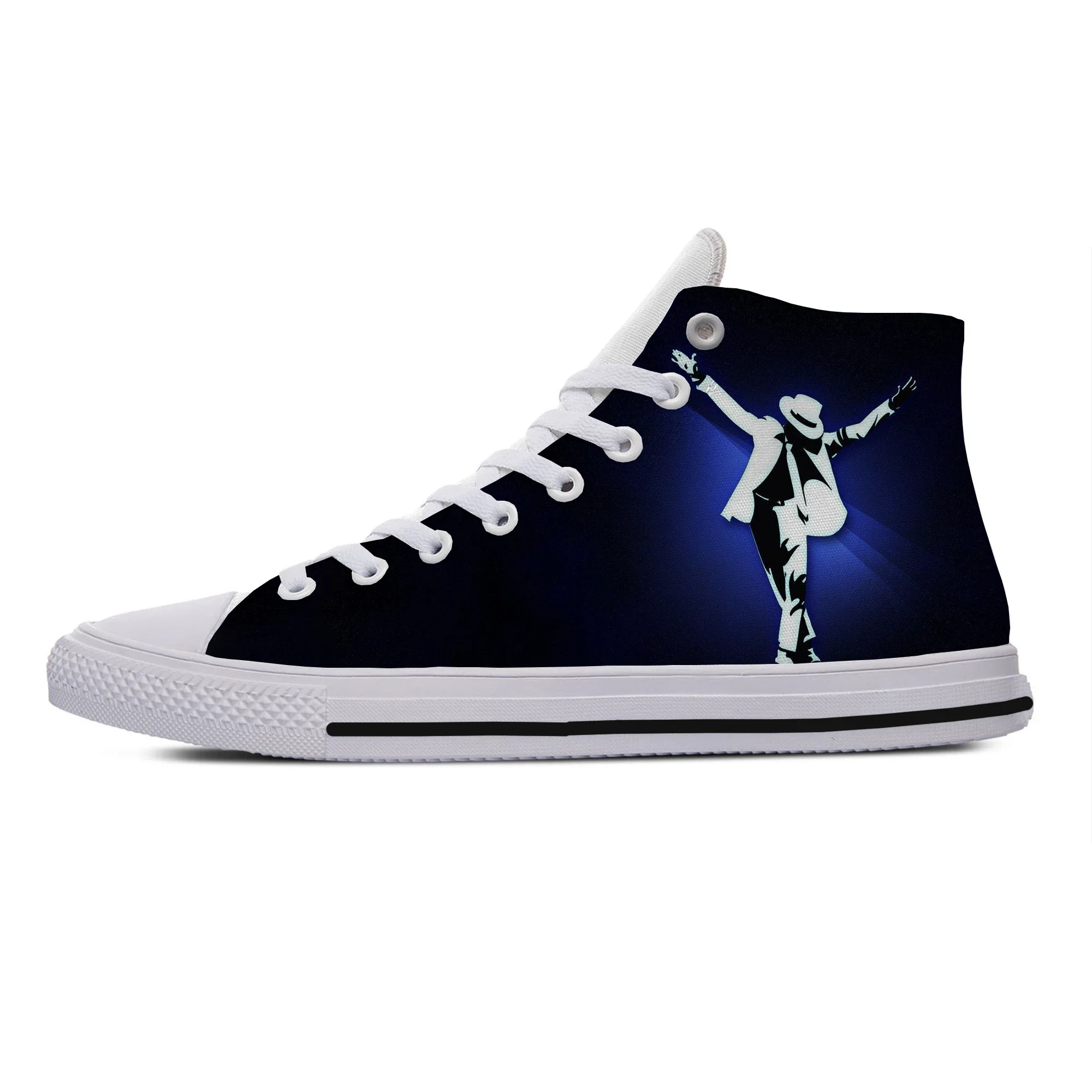 Hot Men Women Hip Hop Fashion Shoes Summer Mens King of Pop Michael Jackson Lightweight High Help Canvas Shoes Board Shoes