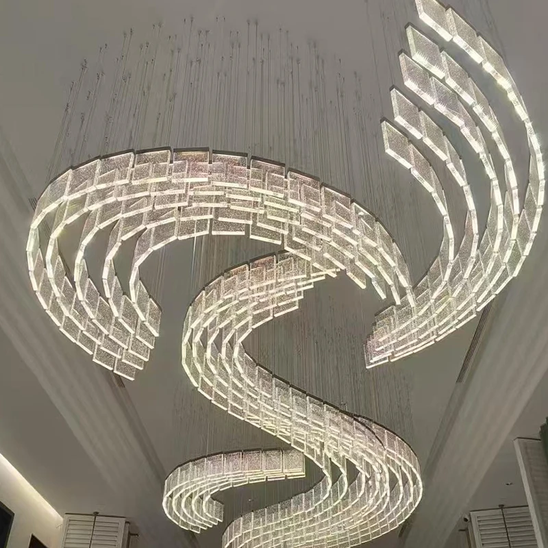 DUOMEIJU Modern Art Customized Large Crystal LED Chandelier for Living Room 3000K Warm White 360 Beam Angle 2-Year Warranty