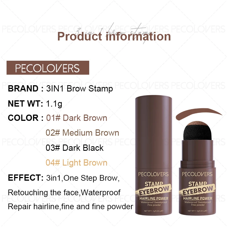 3PCS/Set Waterproof Eyebrow Stamp Kit - Fine Powder, Ideal Christmas Gift for Contouring & Hairline Touch-Ups