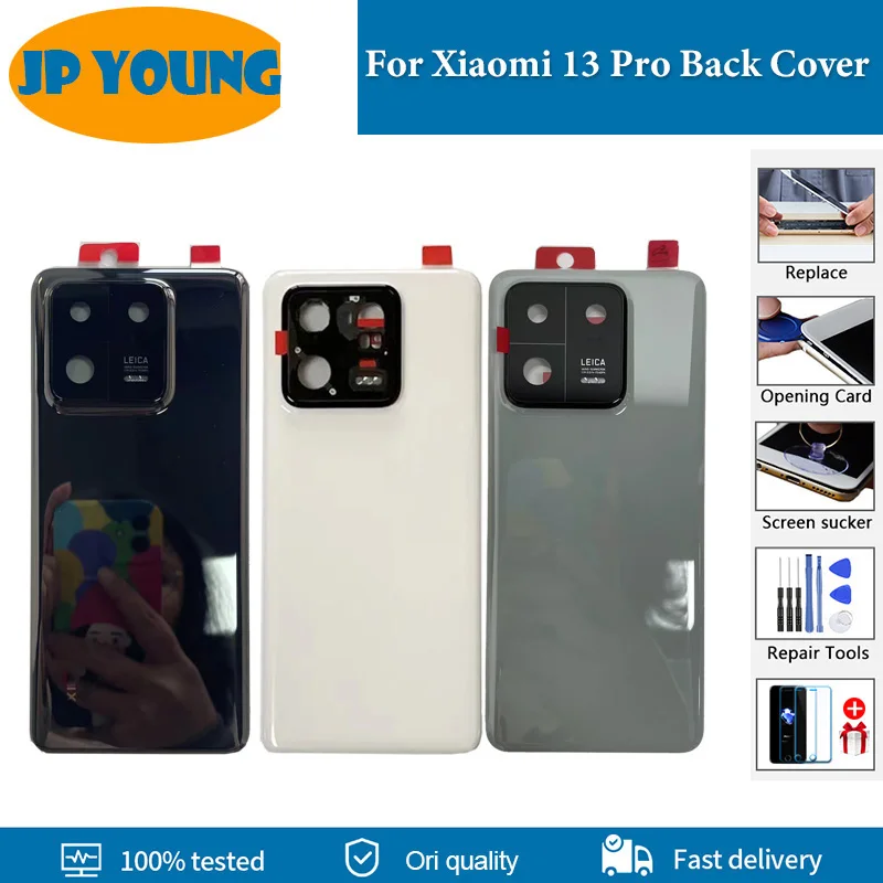 AAA+ quality Back Battery Cover For Xiaomi 13 Pro Battery Cover Housing Door 2210132G 2210132C Rear Glass Case Replacement