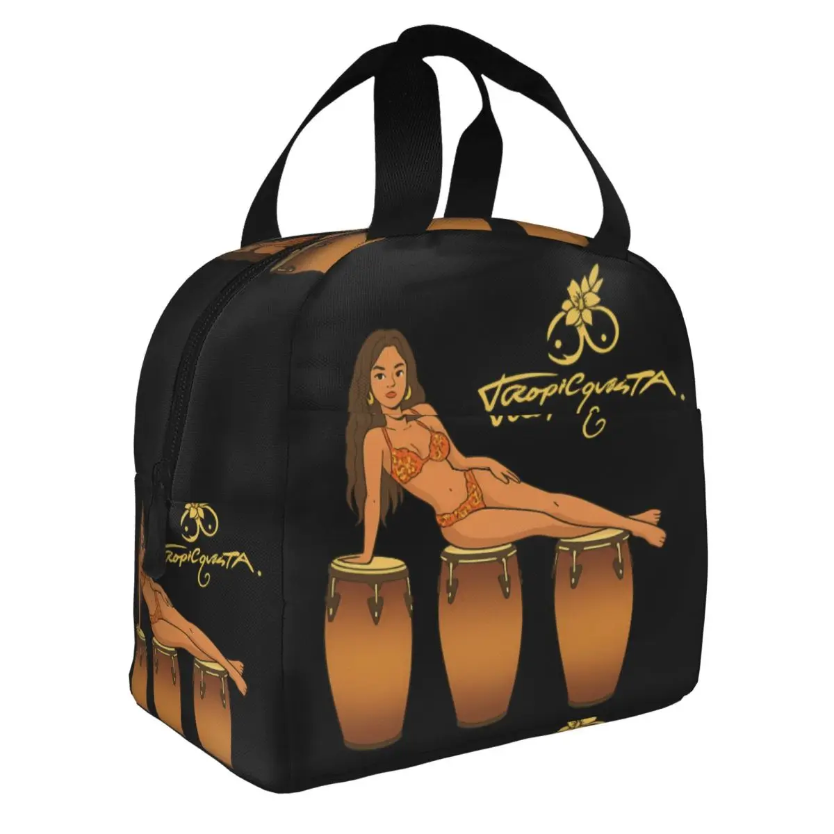 Karol G Mermaid Reggae Ainger Karol G Tropicoqueta Resuable Lunch Boxes Women Leakproof Cooler Thermal Food Insulated Lunch Bag