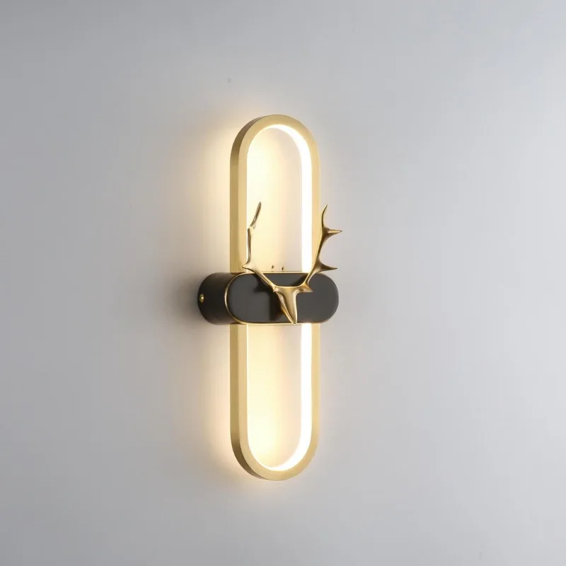 الحديثة الحد الأدنى النحاس مصابيح الحائط الممر المدخل بهو أضواء الشمال الدرج غرفة نوم اللوح الأمامي خلفية وحدة إضاءة LED جداريّة الشمعدانات #1