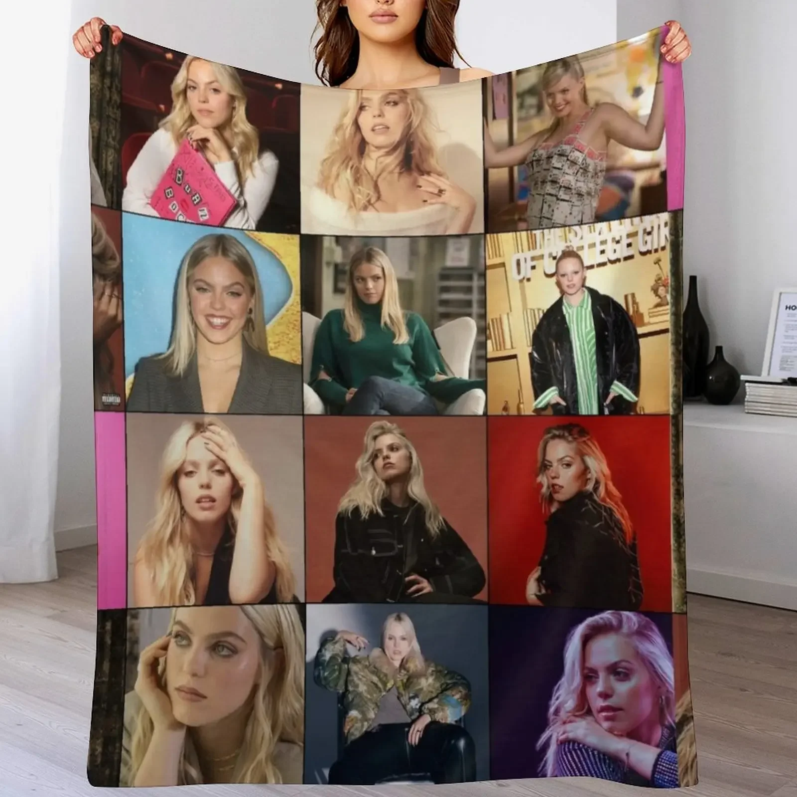 

Renee Rapp Photo Collage Art Throw Blanket Extra Large Throw Cute For Sofa Thin For Decorative Sofa Blankets