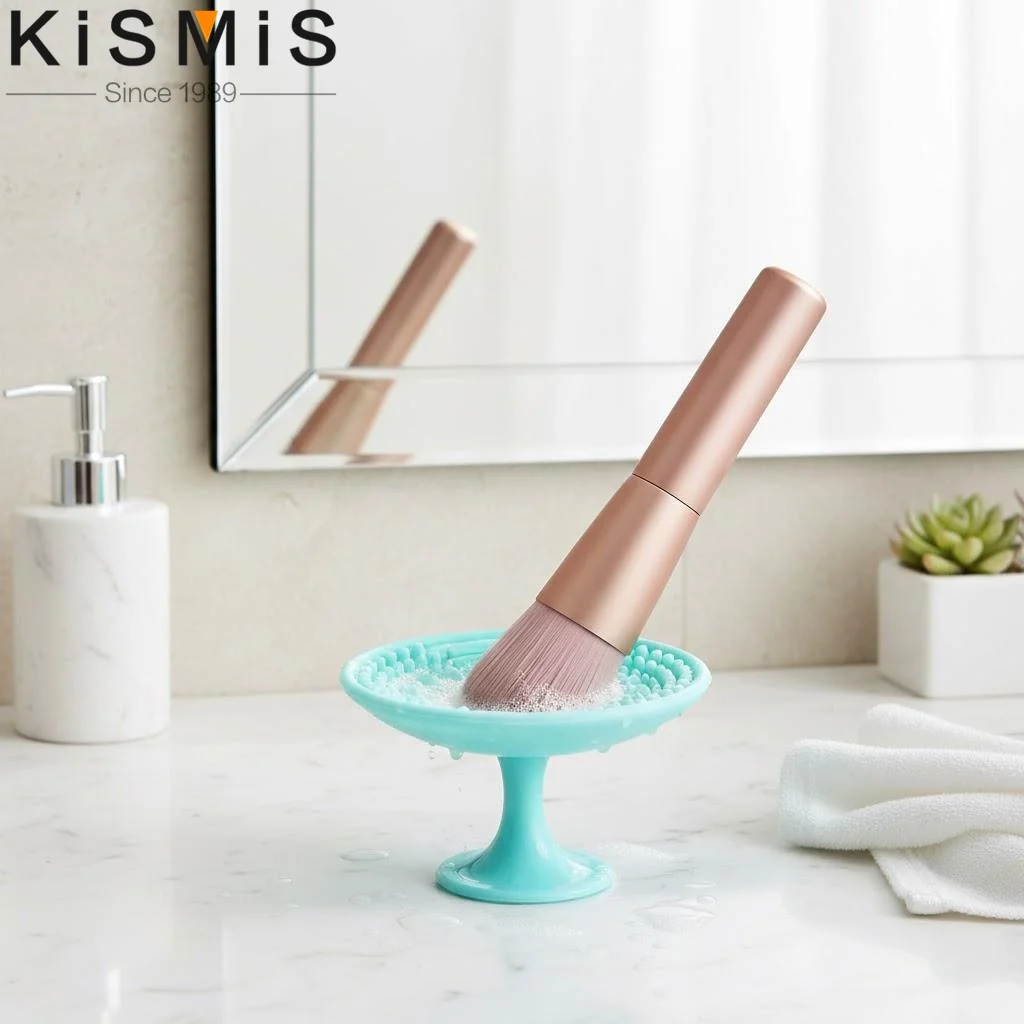 Almofada de Silicone para Limpeza de Pincéis de Maquiagem com Ventosa – Ferramenta de Limpeza Profunda para Esponjas e Cosméticos