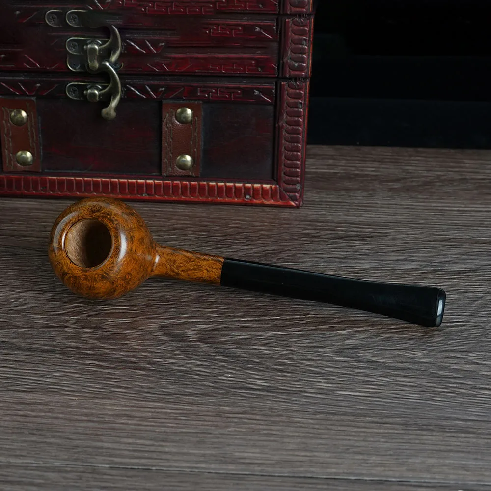 MUXIANG straight handle boule tobacco pipe briar wood handmade pipe pomme smoking pipe 3mm pipe channel design gift for smoker