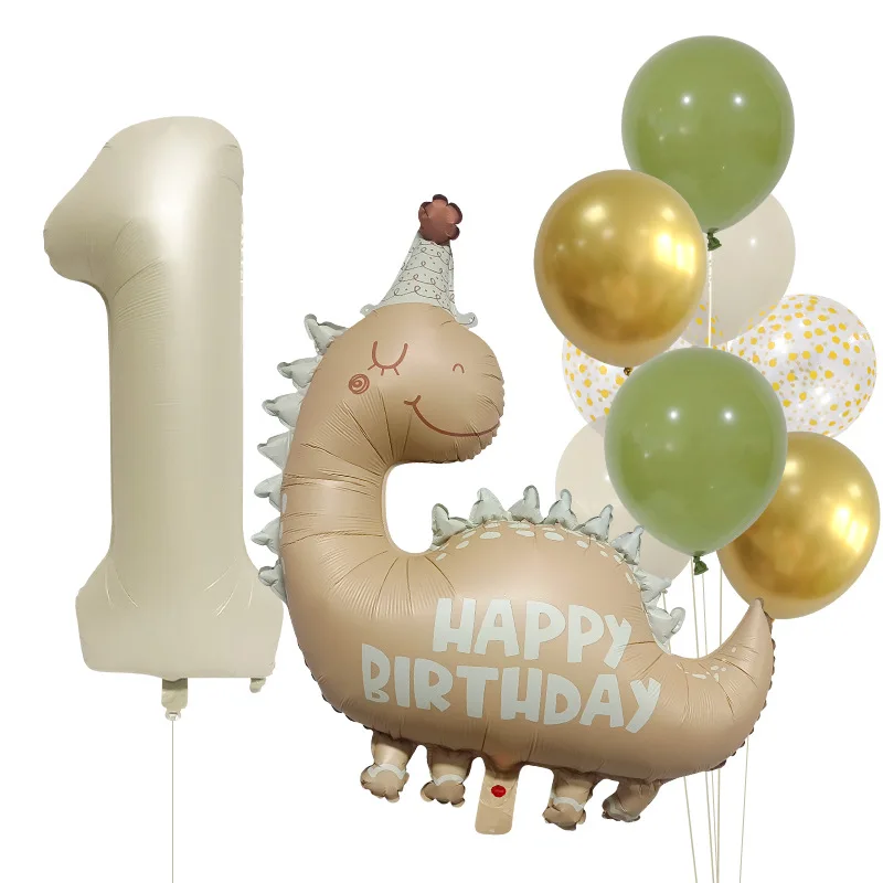 12-teiliges Dinosaurier-Zahlen-Geburtstagsballon-Set, perfekt für Kindergeburtstagsfeiern, Babypartys, Fotohintergründe und festliche Szenendekoration – Detail 4