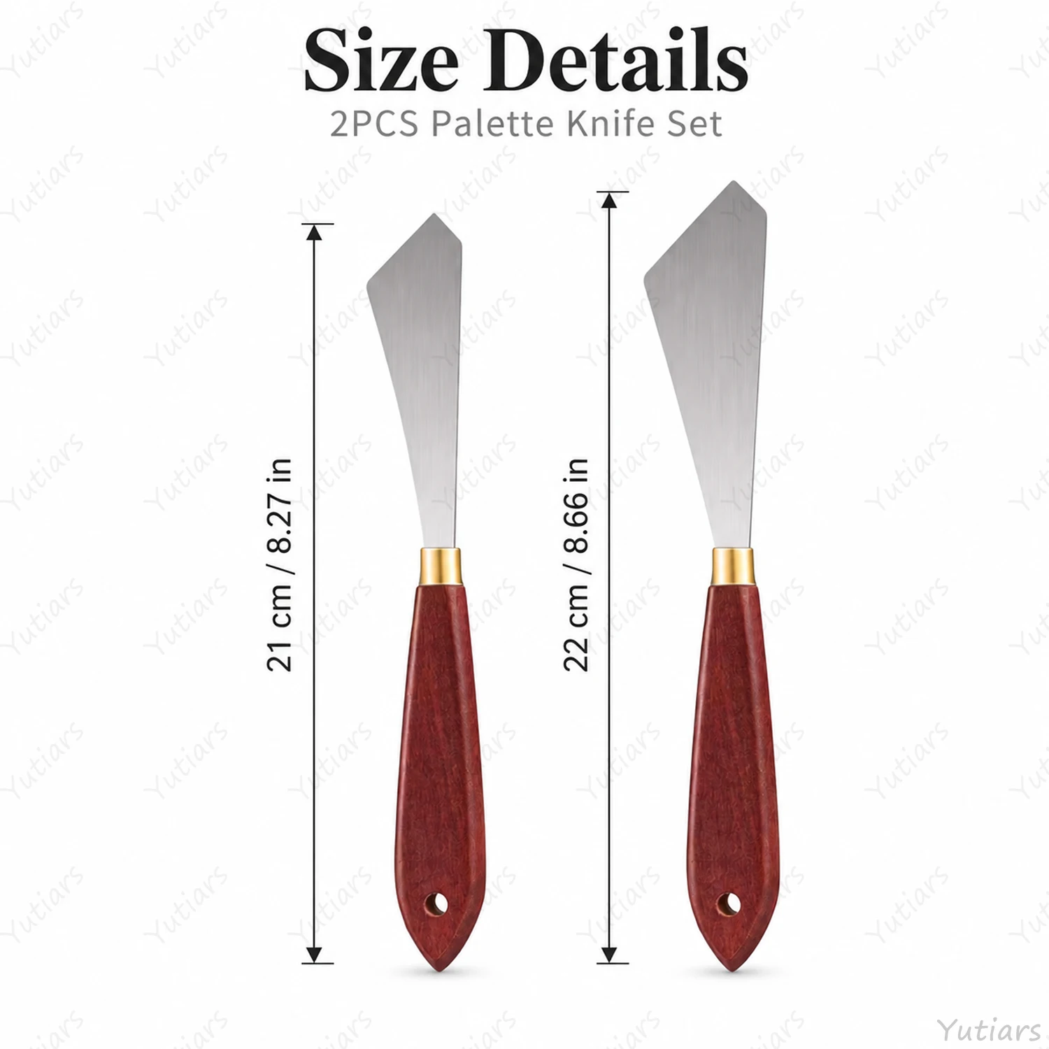 2/4PCS Artist Palette Knife Set Wooden Handle Metal Spatula Tools for Acrylic Oil Painting Mixing Scraping Impasto Texture Art