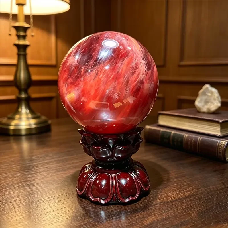 Natural Blue Gemstone Crystal Ball Healing Sphere Feng Shui Home Decor Ornament High Quality Polished Stone for Meditation