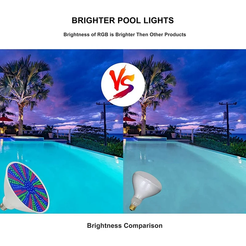 Imagem -05 - Led Piscina Lâmpada 120v 40w Rgb Mudança de Cor para Interior Substituição para Pentair e Haward Dispositivo Elétrico