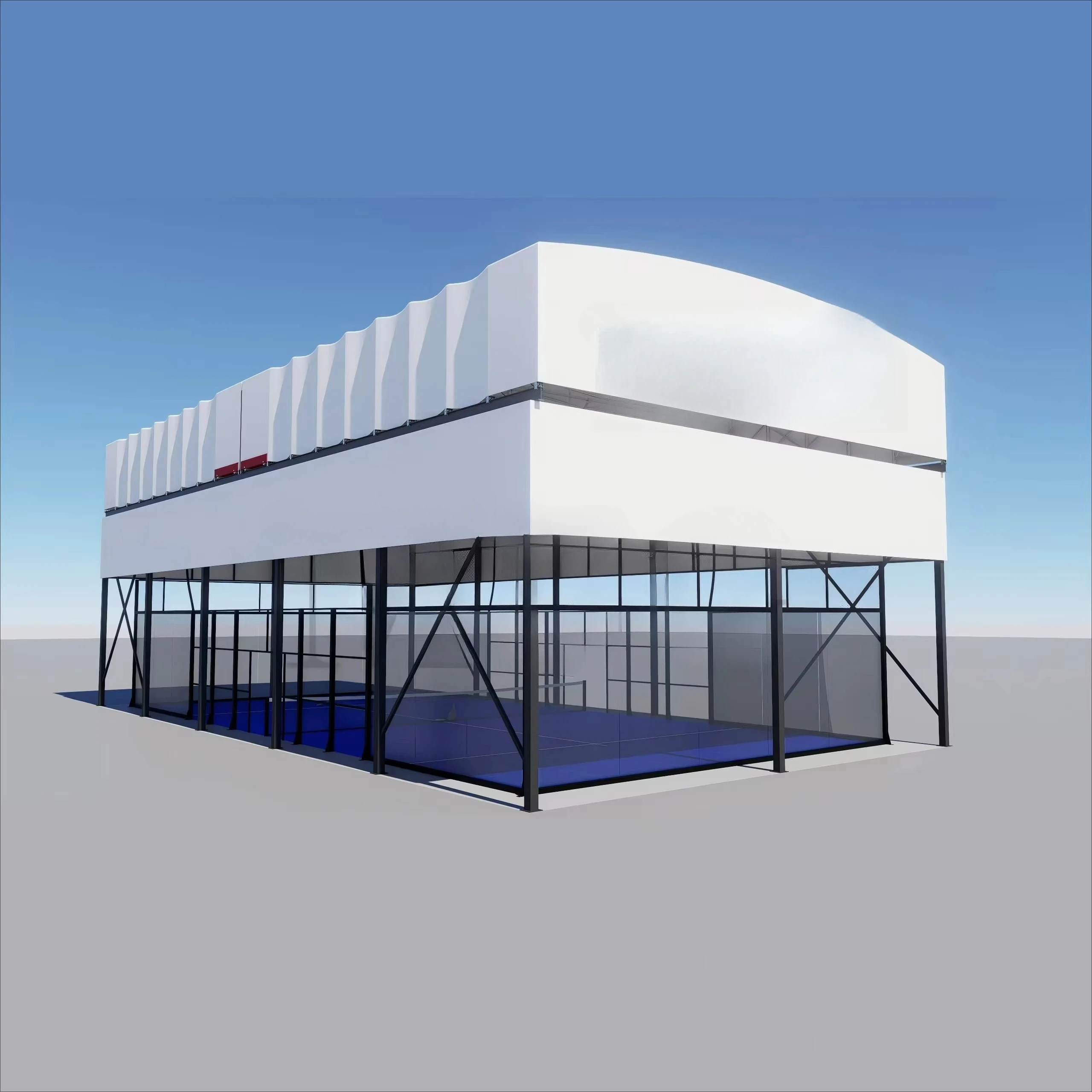 

Custom Outdoor Padel Tennis Court Cover Rain Roof with Artificial Grass Factory Supplier and Manufacturer