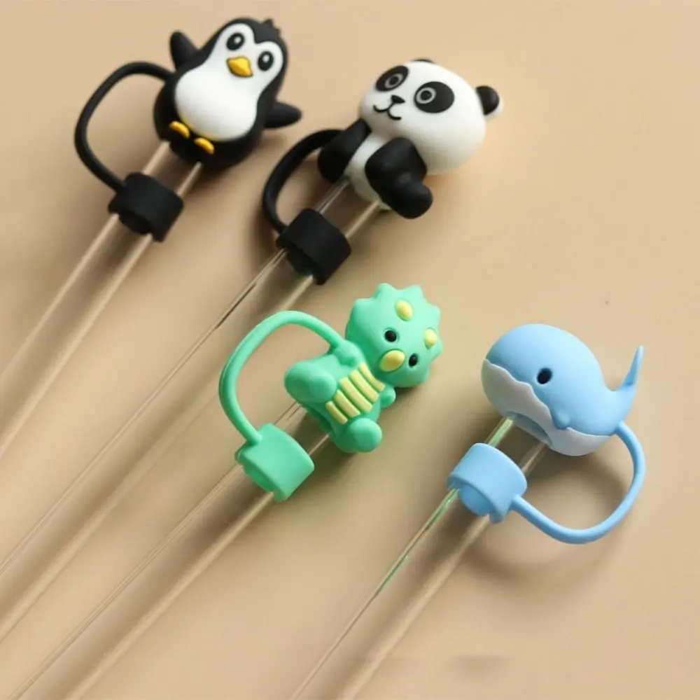 1PC Silicone Sealing Straw Plug Reusable Drinking Dust Cap Cartoon Plugs Tips Cover Suit Kitchen Cup DIY Accessories