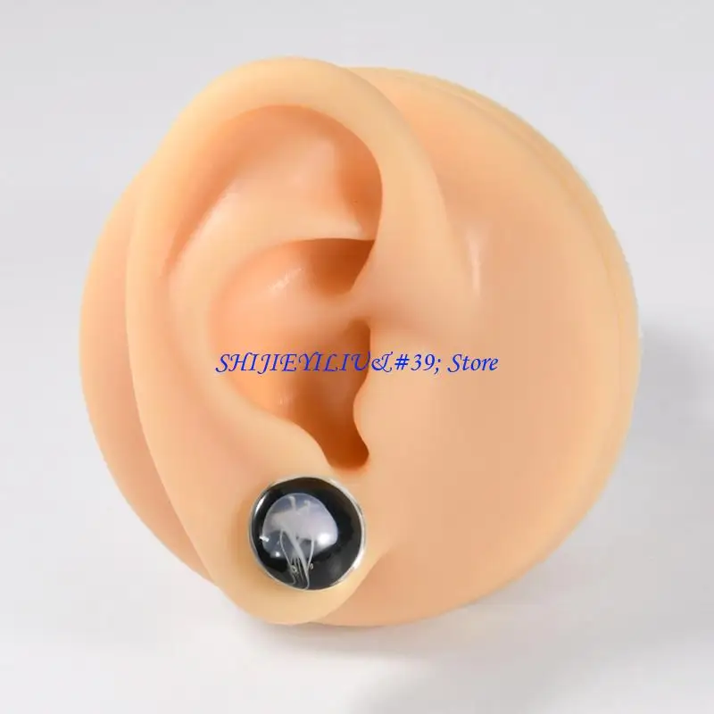 E21F Practical Geometric Jellyfish Ear Plugs Glass Texture Fashion Ear Stretcher