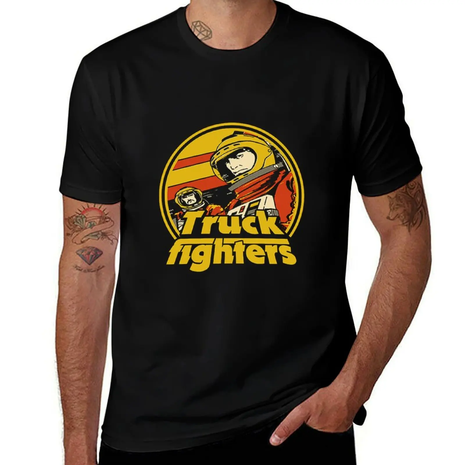 the truckfighters astronauts vintage T-Shirt Running Gym Short Sleeve Sports Tee