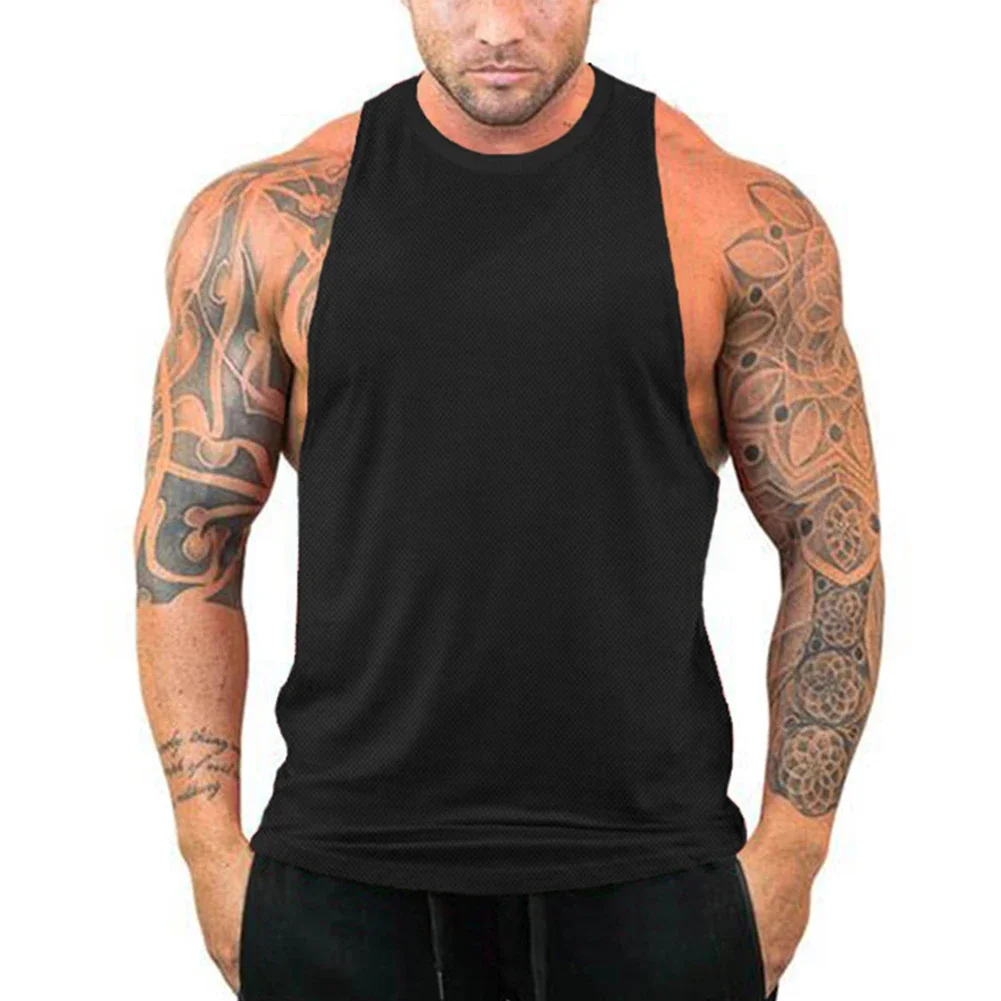 Men Gym Muscle Singlets Workout Tank Top Fitness Sport Sleeveless Vest T-shirt