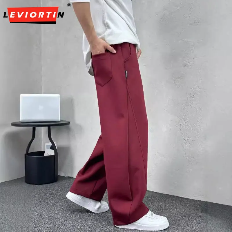 

Stylish Jogger Pants Men Fashion Sweatpants Loose Elastic Waist Straight Skinny Trousers Hip Hop Wide Leg Sports Harun Pants