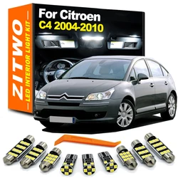 ZITWO 11Pcs LED Interior Dome Map Reading Light For Citroen C4 2004 2005 2006 2007 2008 2009 2010 LED Bulb Plate Trunk Lamp Kit