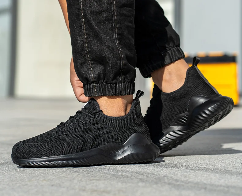 Leichte, atmungsaktive Sicherheitsschuhe für Herren mit Stahlkappe, durchtrittsicher und rutschfest, Schutzschuhe, Sicherheitsschuhe. – Detail 22