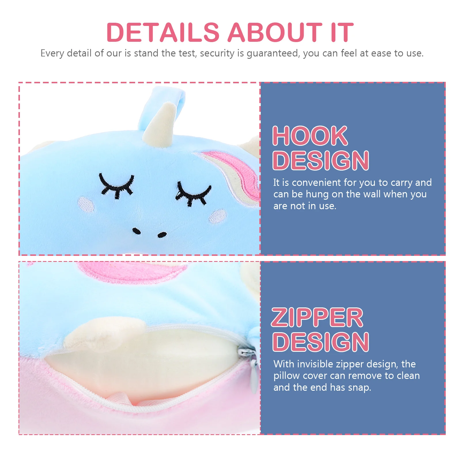 Car Sleep Neck Pillow Memory Foam Unicorn U-shaped Bed Pillows Airplane Sleeping Travel Polyester Cotton