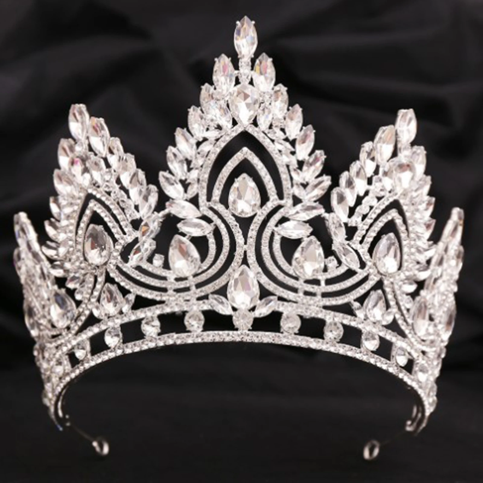 

Luxury Baroque Headbands Big Rhinestone Tiaras and Crowns for Bride Wedding Princess Diadem Women Birthday Party Hair Jewelry